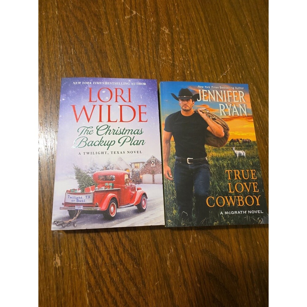 LORI WILDE Christmas Backup Plan & True Love Cowboy, Jenni Ryan Lot of 2 Books